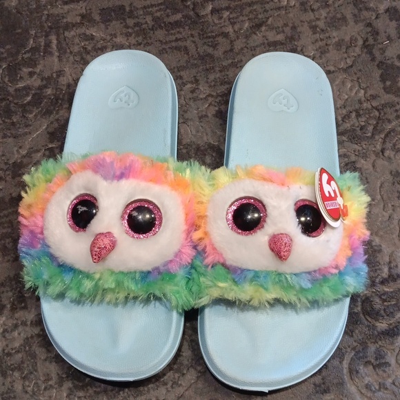 Ty Flip Flops Sandals Owen The Tie-Dyed Owl Size 4-6 - Picture 2 of 6